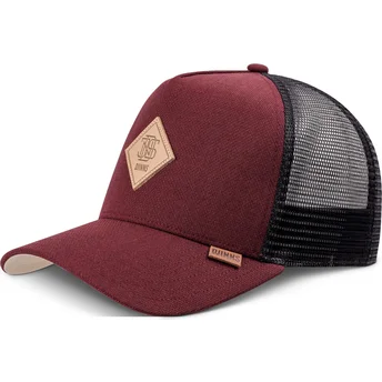 Rote und schwarze Trucker-Kappe Plainlace HFT von Djinns