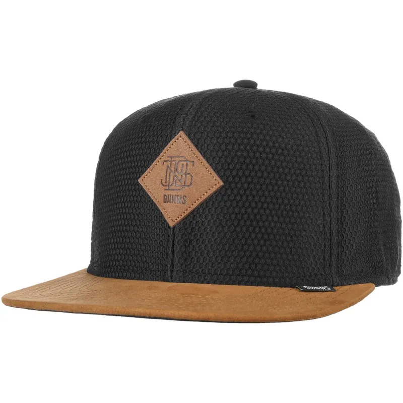 svart-och-brun-platt-snapback-keps-honey-knit-fran-djinns