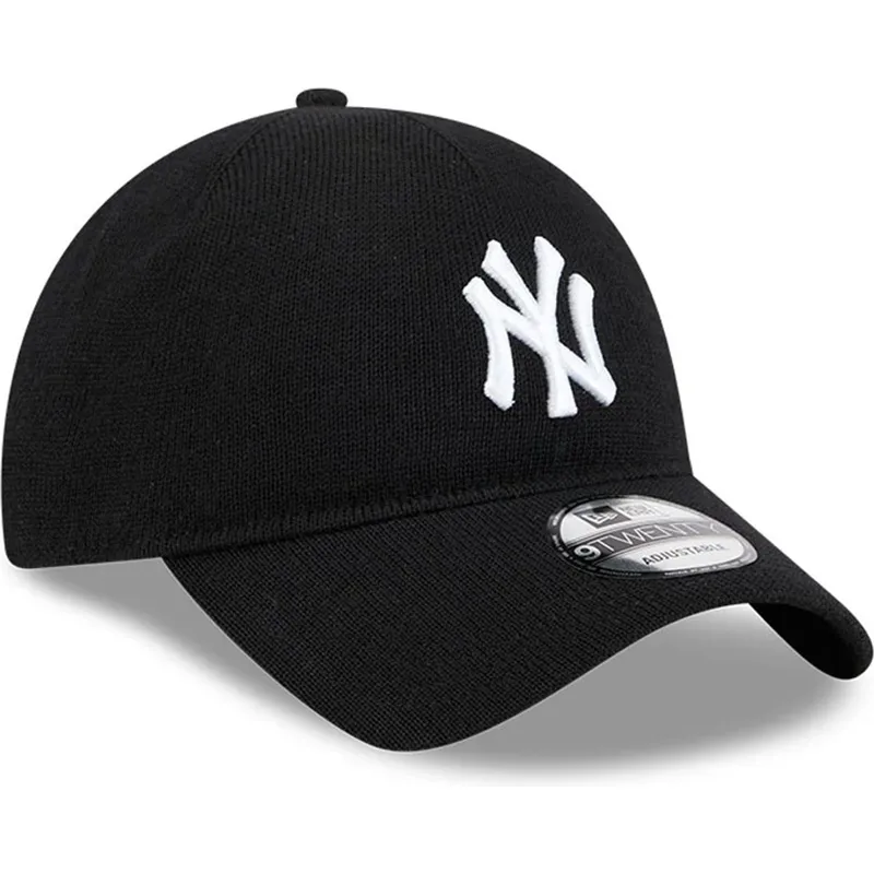 cepur-izliekta-melns-regulejama-lente-9twenty-merino-wool-yarn-no-new-york-yankees-mlb-no-new-era