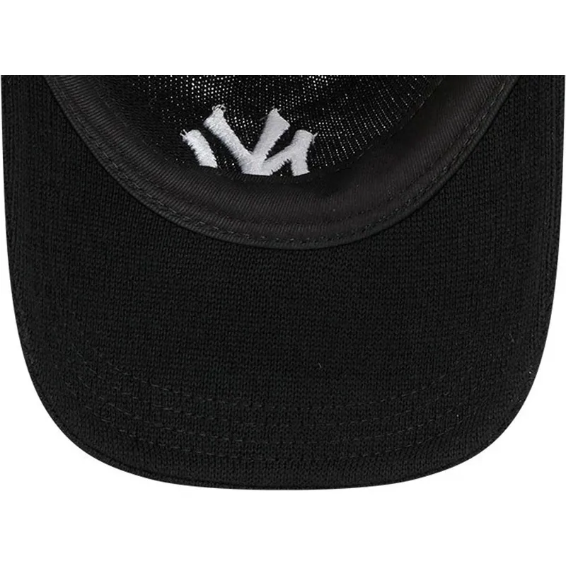 cepur-izliekta-melns-regulejama-lente-9twenty-merino-wool-yarn-no-new-york-yankees-mlb-no-new-era