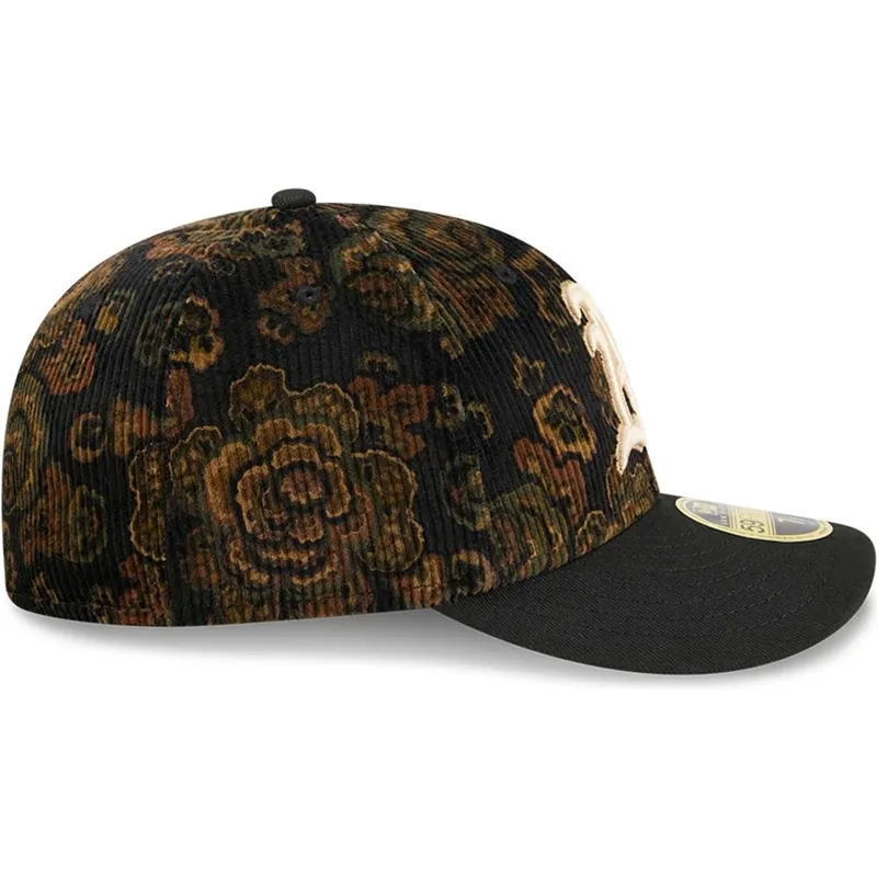 cap-izliekta-black-ajustada-59fifty-low-profile-floral-cord-three-looms-printed-corduroy-no-oakland-athletics-mlb-no-new-era