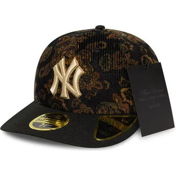 Cap izliekta black ajustada 59FIFTY Low Profile Floral Cord Three Looms Printed Corduroy no New York Yankees MLB no New Era