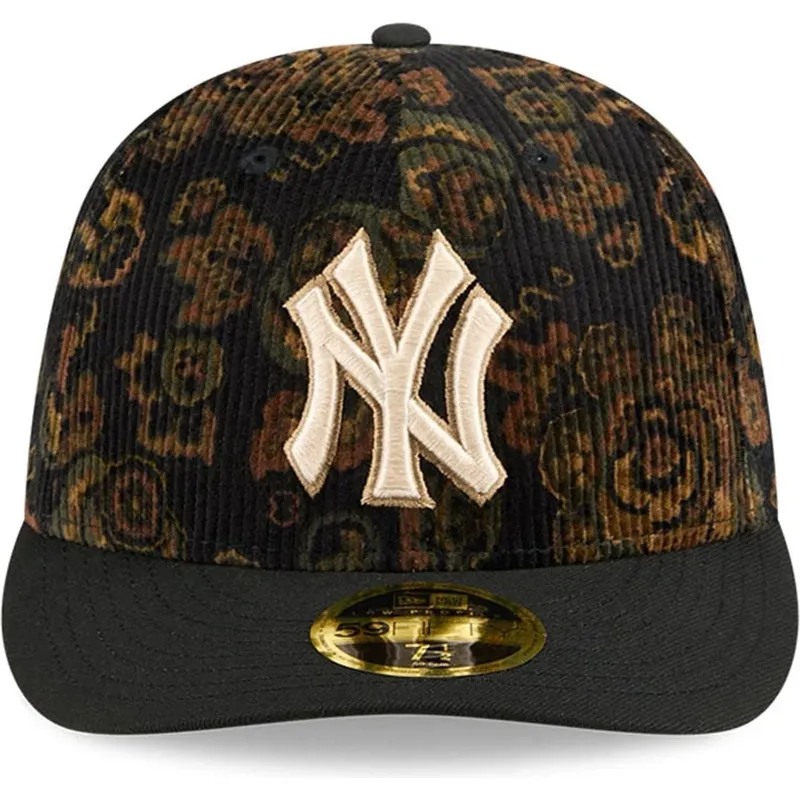 svart-bojd-keps-justerbar-59fifty-low-profile-floral-cord-three-looms-printed-corduroy-fran-new-york-yankees-mlb-av-new-era
