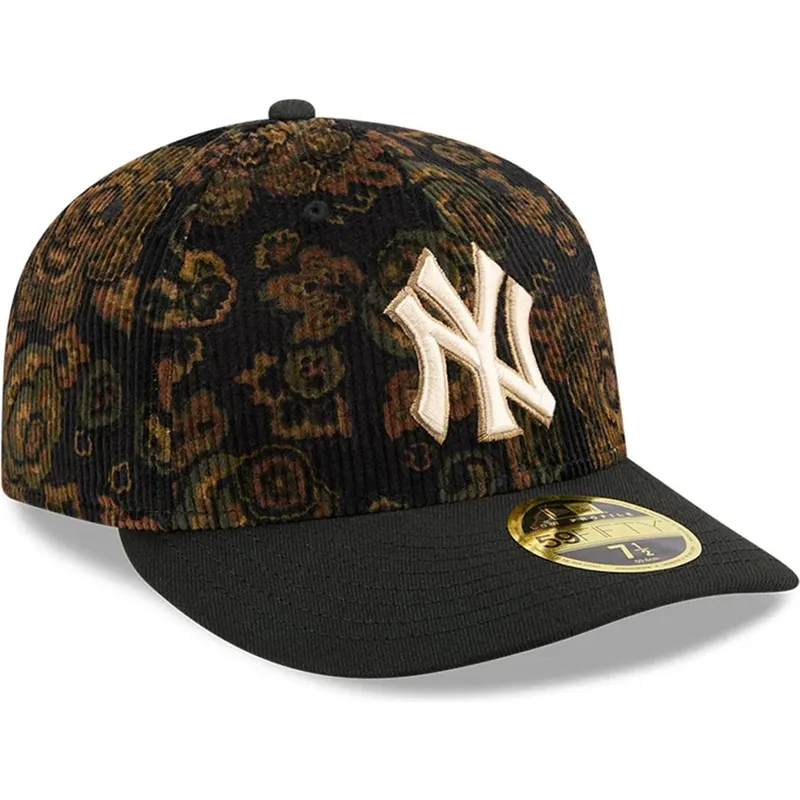 cap-izliekta-black-ajustada-59fifty-low-profile-floral-cord-three-looms-printed-corduroy-no-new-york-yankees-mlb-no-new-era