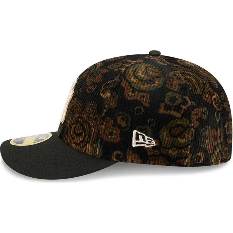 cepur-izliekta-melns-pieguloss-59fifty-low-profile-floral-cord-three-looms-printed-corduroy-no-new-york-yankees-mlb-no-new-era