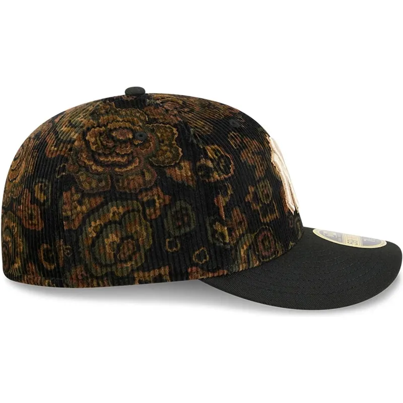 cap-izliekta-black-ajustada-59fifty-low-profile-floral-cord-three-looms-printed-corduroy-no-new-york-yankees-mlb-no-new-era