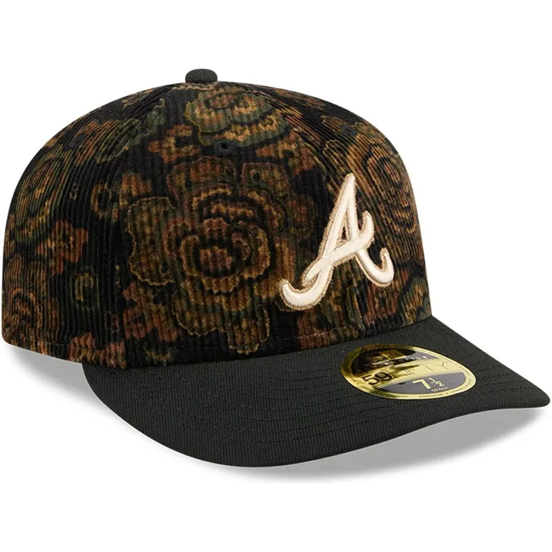 cap-izliekta-black-ajustada-59fifty-low-profile-floral-cord-three-looms-printed-corduroy-no-atlanta-braves-mlb-no-new-era