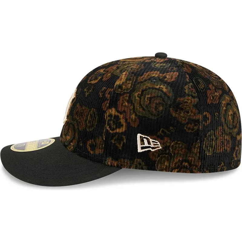 svart-bojd-keps-justerbar-59fifty-low-profile-floral-cord-three-looms-printed-corduroy-fran-detroit-tigers-mlb-av-new-era
