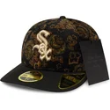cap-izliekta-black-ajustada-59fifty-low-profile-floral-cord-three-looms-printed-corduroy-no-chicago-white-sox-mlb-no-new-era