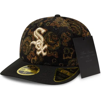 Czarna dopasowana czapka z zakrzywionym daszkiem 59FIFTY Low Profile Floral Cord Three Looms Printed Corduroy Chicago White Sox MLB New Era