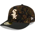 czarna-dopasowana-czapka-z-zakrzywionym-daszkiem-59fifty-low-profile-floral-cord-three-looms-printed-corduroy-chicago-white-sox-