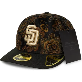 Cepur izliekta melns pieguļošs 59FIFTY Low Profile Floral Cord Three Looms Printed Corduroy no San Diego Padres MLB no New Era