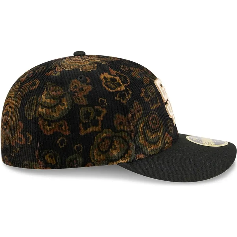 svart-bojd-keps-justerbar-59fifty-low-profile-floral-cord-three-looms-printed-corduroy-san-diego-padres-mlb-fran-new-era