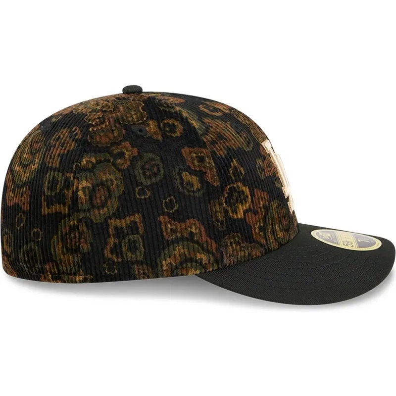 cepur-izliekta-melns-pieguloss-59fifty-low-profile-floral-cord-three-looms-printed-corduroy-no-los-angeles-dodgers-mlb-no-new-er
