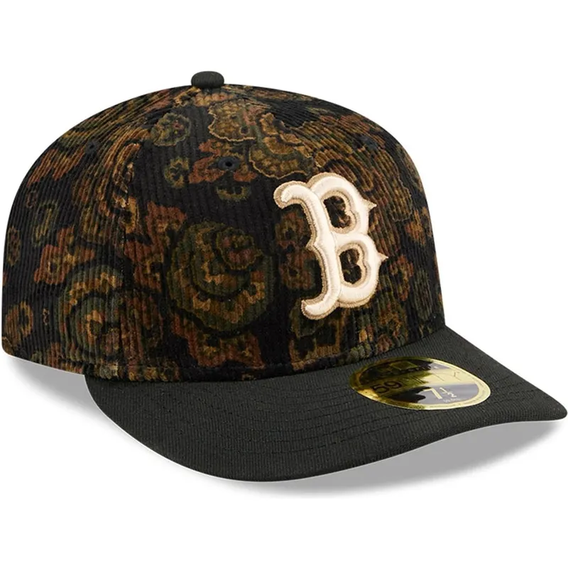 cap-izliekta-black-ajustada-59fifty-low-profile-floral-cord-three-looms-printed-corduroy-no-boston-red-sox-mlb-no-new-era