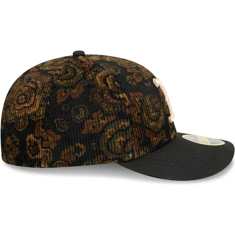 czarna-dopasowana-czapka-z-zakrzywionym-daszkiem-59fifty-low-profile-floral-cord-three-looms-printed-corduroy-boston-red-sox-mlb
