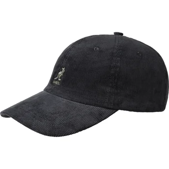 Czarna zakrzywiona regulowana czapka bejsbolowa Cord marki Kangol