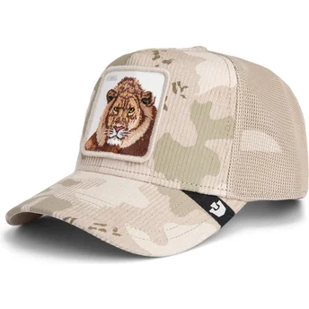 Casquette trucker beige lion King Corduroy Camo The Farm Goorin Bros.