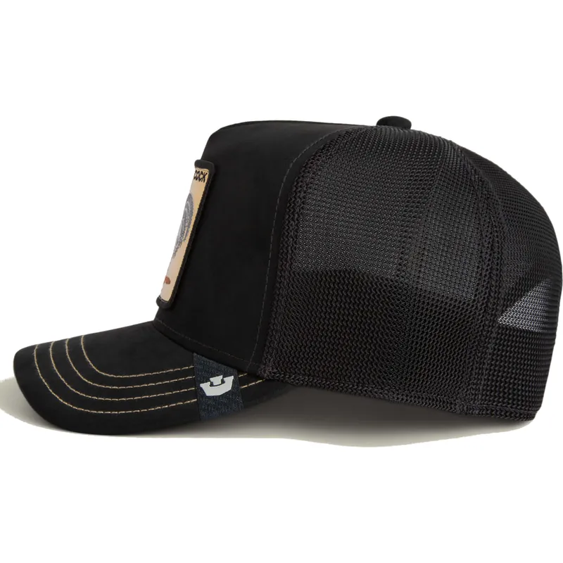 cepur-izliekta-truckeris-melns-snapback-cock-golden-suede-the-farm-no-goorin-bros