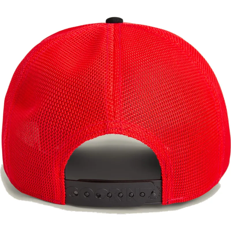 cepur-izliekta-truckeris-sarkans-snapback-ruthless-buffalo-suede-the-farm-no-goorin-bros