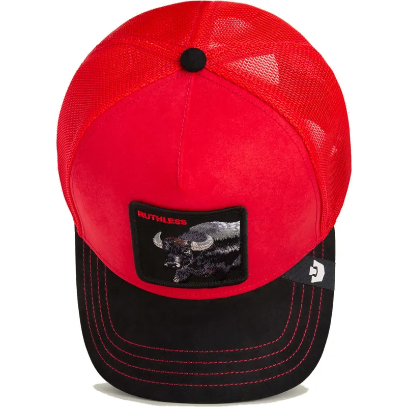 cepur-izliekta-soferis-sarkans-snapback-bufalo-ruthless-buffalo-suede-the-farm-the-farm-no-goorin-bros