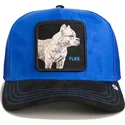 goorin-bros-the-farm-flex-pitbull-suede-blau-schwarze-trucker-cap-mit-pitbull-motiv