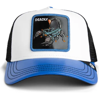 Weiße und blaue Trucker-Kappe Skorpion Deadly Courtside The Farm von Goorin Bros.