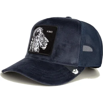 Casquette trucker bleue marine lion King Lion Velour The Farm Goorin Bros.