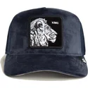 goorin-bros-the-farm-king-lion-velour-lowe-marineblaue-trucker-kappe