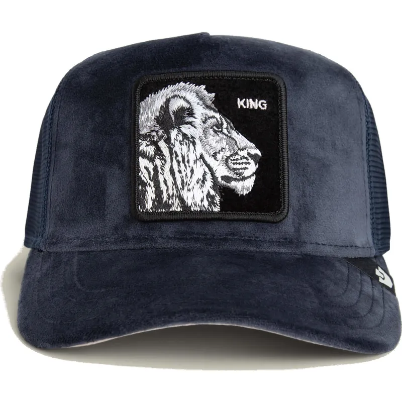 cepur-izliekta-truckeris-tumsi-zils-snapback-king-lion-velour-the-farm-no-goorin-bros