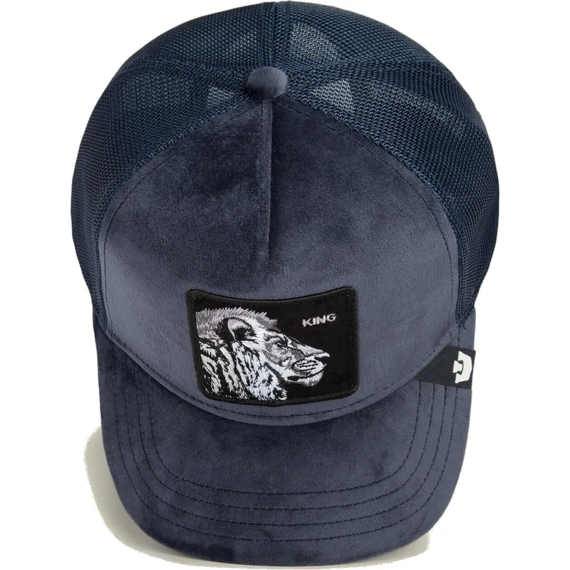 cepur-izliekta-truckeris-tumsi-zils-snapback-king-lion-velour-the-farm-no-goorin-bros
