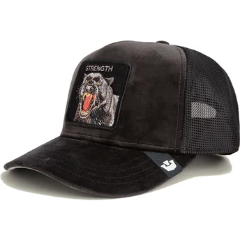 Cepur izliekta melns snapback Strength Panther Velour The Farm no Goorin Bros.