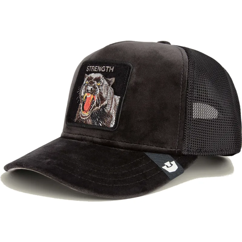 cepur-izliekta-soferis-melns-snapback-pantera-strength-panther-velour-the-farm-the-farm-no-goorin-bros