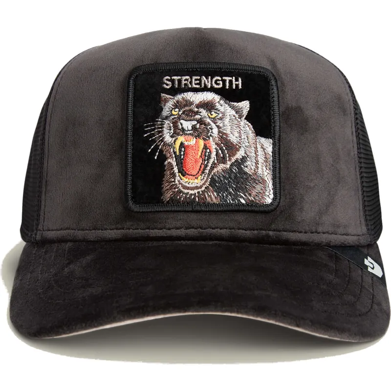 cepur-izliekta-soferis-melns-snapback-pantera-strength-panther-velour-the-farm-the-farm-no-goorin-bros