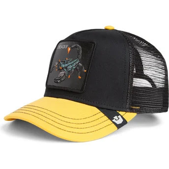 Czarna i żółta czapka trucker z skorpionem Deadly Sport The Farm od Goorin Bros.