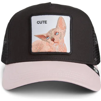 Schwarze Trucker-Kappe Katze Cute The Sphynx Sport The Farm von Goorin Bros.