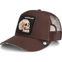 czapka-trucker-brazowa-czaszka-the-cancelled-skull-grit-the-farm-od-goorin-bros
