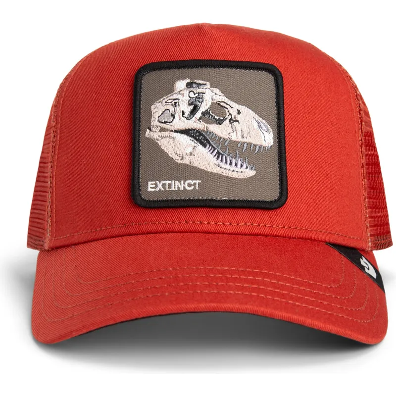 cepur-izliekta-truckeris-sarkans-snapback-the-extinct-skull-grit-the-farm-no-goorin-bros