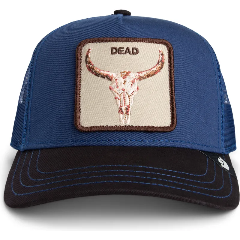 goorin-bros-ox-two-tone-skull-grit-the-farm-blue-and-black-trucker-hat
