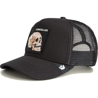 Cepur izliekta truckeris melns snapback The Cancelled Skull Grit The Farm no Goorin Bros.