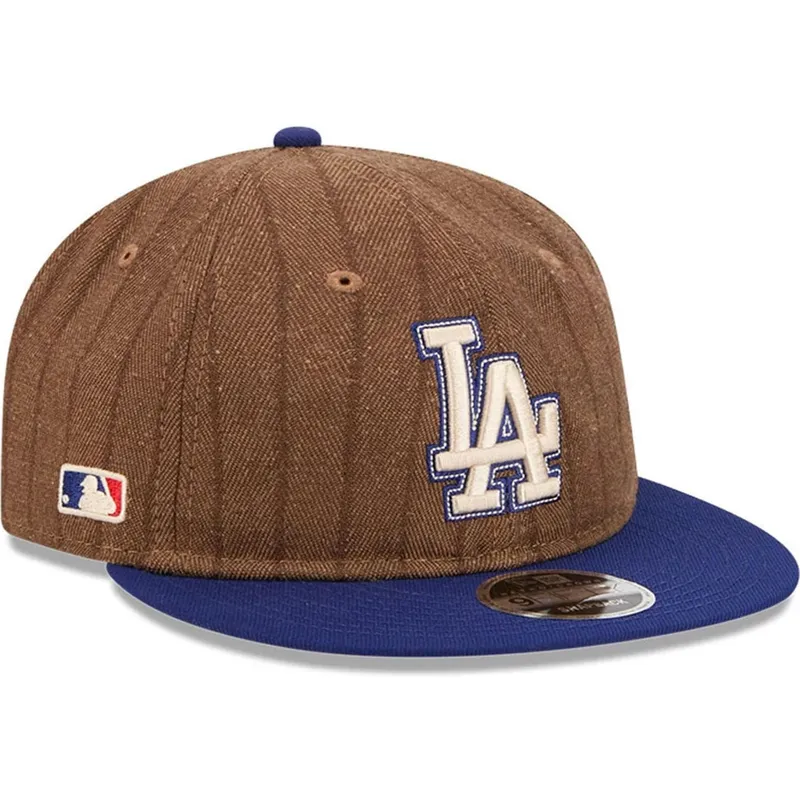 cap-plakana-brown-adjustable-strap-9fifty-retro-crown-wool-pinstripe-no-los-angeles-dodgers-mlb-no-new-era