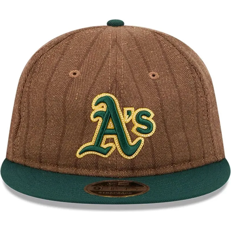 cepur-plakana-bruns-regulejams-9fifty-retro-crown-wool-pinstripe-no-oakland-athletics-mlb-no-new-era