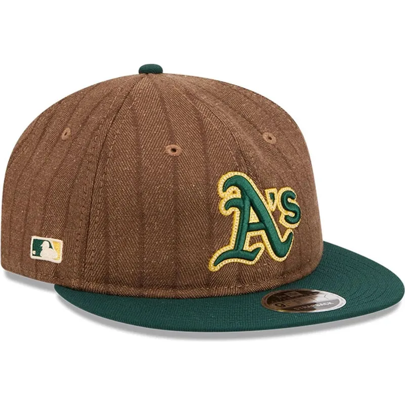 cepur-plakana-bruns-regulejams-9fifty-retro-crown-wool-pinstripe-no-oakland-athletics-mlb-no-new-era