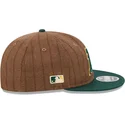 brazowa-i-zielona-regulowana-czapka-z-daszkiem-9fifty-retro-crown-wool-pinstripe-oakland-athletics-mlb-new-era