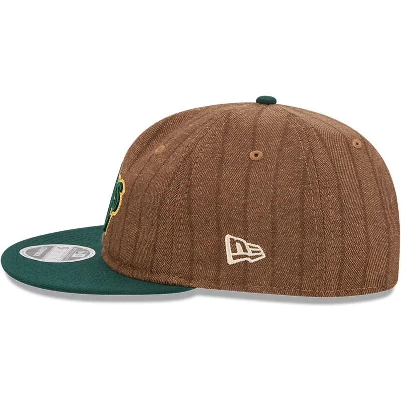 cepur-plakana-bruns-regulejams-9fifty-retro-crown-wool-pinstripe-no-oakland-athletics-mlb-no-new-era