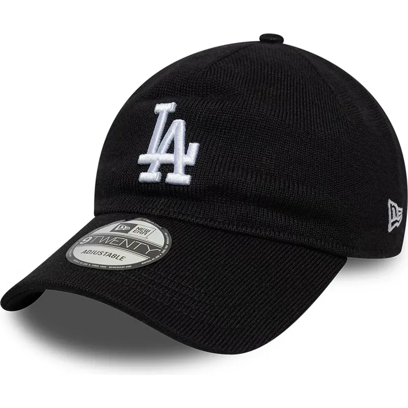 schwarze-verstellbare-curved-cap-9twenty-merino-wool-der-los-angeles-dodgers-mlb-von-new-era