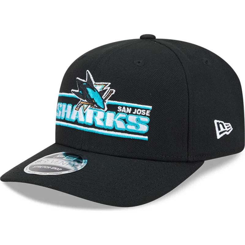 cepur-izliekta-melns-snapback-9seventy-stretch-snap-stated-no-san-jose-sharks-nhl-no-new-era