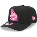 schwarze-gebogene-snapback-kappe-9fifty-a-frame-neon-der-los-angeles-dodgers-mlb-von-new-era
