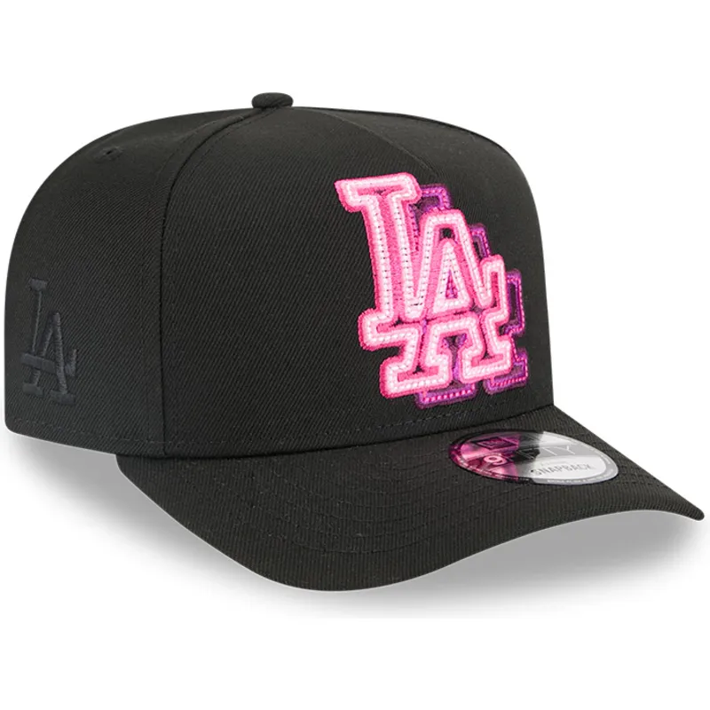 cepur-izliekta-melns-snapback-9fifty-a-frame-neon-no-los-angeles-dodgers-mlb-no-new-era