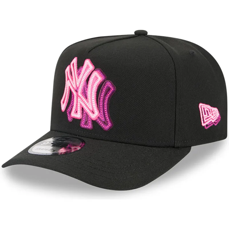 cepur-izliekta-melns-snapback-9fifty-a-frame-neon-no-new-york-yankees-mlb-no-new-era